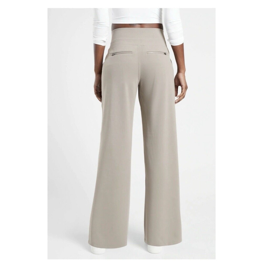Athleta Wide Leg Travel Pants in Taupe - Picture 2 of 11